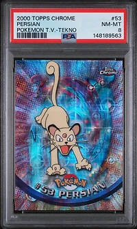 2000 Topps Chrome Pokemon T.v. 53 Persian Tekno PSA 8