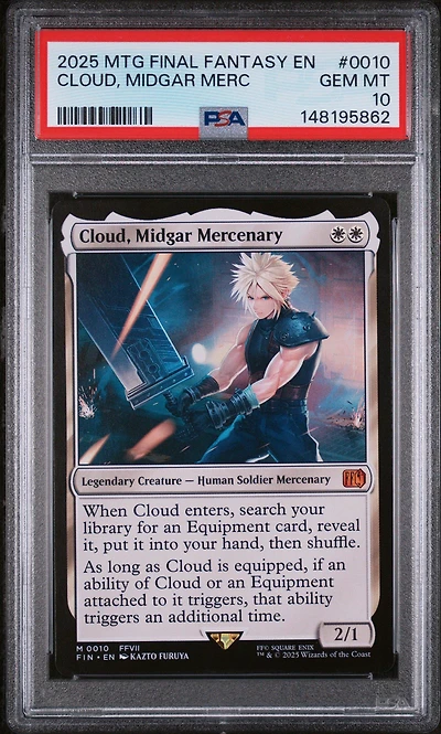 2025 Magic The Gathering Final Fantasy 0010 Cloud, Midgar Mercenary PSA 10