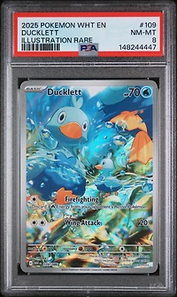 2025 Pokemon Wht En-white Flare 109 Ducklett Illustration Rare PSA 8