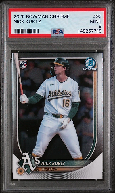 2025 Bowman Chrome 93 Nick Kurtz PSA 9