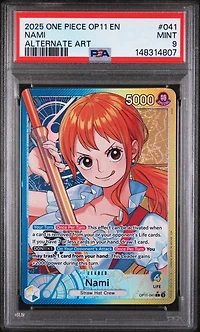 2025 One Piece Op11-a Fist Of Divine Speed 041 Nami Alternate Art PSA 9