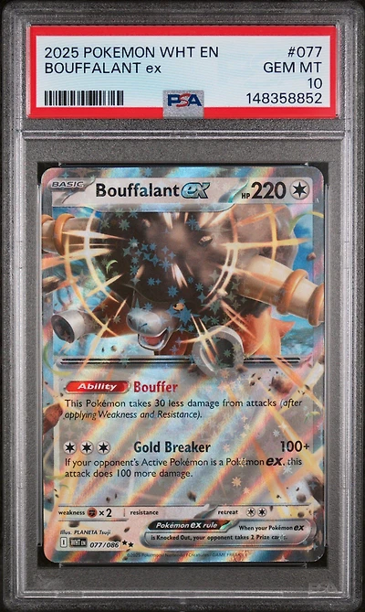 2025 Pokemon Wht En-white Flare 077 Bouffalant Ex PSA 10