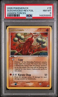 2005 Pokemon Ex Unseen Forces 15 Sudowoodo-reverse Foil PSA 8