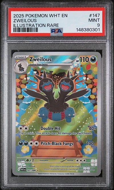 2025 Pokemon Wht En-white Flare 147 Zweilous Illustration Rare PSA 9