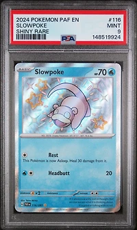 2024 Pokemon Paf En-paldean Fates 116 Slowpoke Shiny Rare PSA 9