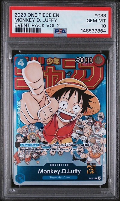 2023 One Piece Promos 033 Monkey D. Luffy Event Pack Vol.2 PSA 10