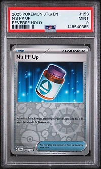2025 Pokemon Jtg En-journey Together 153 N's Pp Up Reverse Holo PSA 9