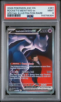 2026 Pokemon Asc En-ascended Heroes 281 Team Rocket's Mewtwo Ex Special Illustration Rare PSA 9