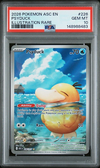 2026 Pokemon Asc En-ascended Heroes 226 Psyduck Illustration Rare PSA 10