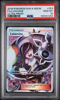 2018 Pokemon Sun & Moon Ultra Prism 153 Full Art/lusamine PSA 10