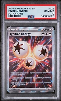2025 Pokemon Pfl En-phantasmal Flames 124 Ignition Energy Ultra Rare PSA 10