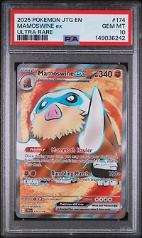 2025 Pokemon Jtg En-journey Together 174 Mamoswine Ex Ultra Rare PSA 10