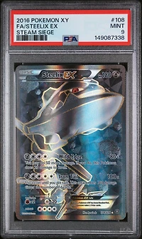 2016 Pokemon Xy Steam Siege 108 Full Art/steelix Ex PSA 9