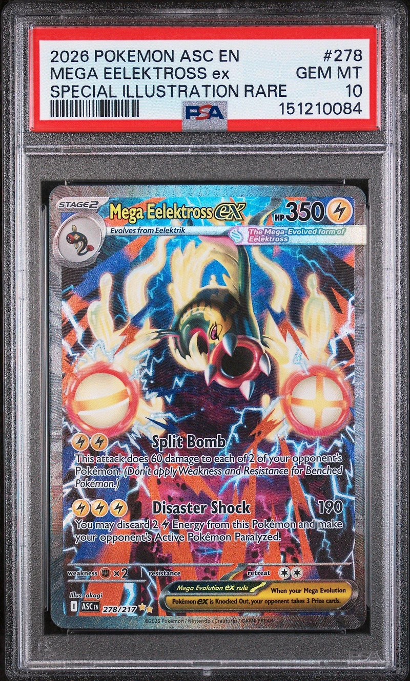 2026 Pokemon Asc En-ascended Heroes 278 Mega Eelektross Ex Special Illustration Rare PSA 10
