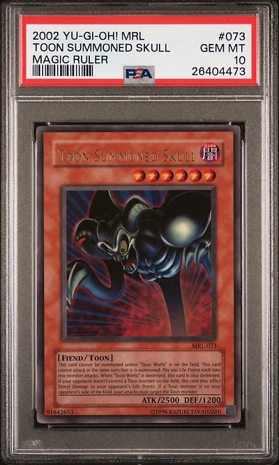 2002 Yu-gi-oh! Mrl-magic Ruler 073 Toon Summoned Skull PSA 10