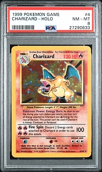 1999 Pokemon Game 4 Charizard PSA 8