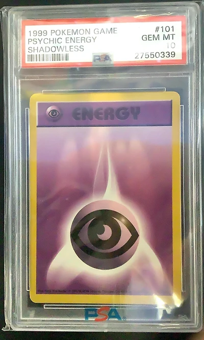 1999 Pokemon Game 101 Psychic Energy Shadowless PSA