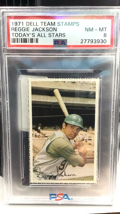 1971 Dell Today's Team Stamps Reggie Jackson All Stars PSA 8