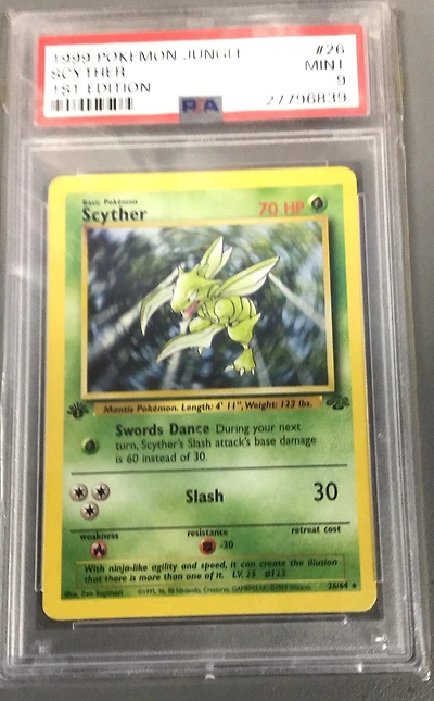 1999 Pokemon Jungle 26 Scyther 1st Edition PSA