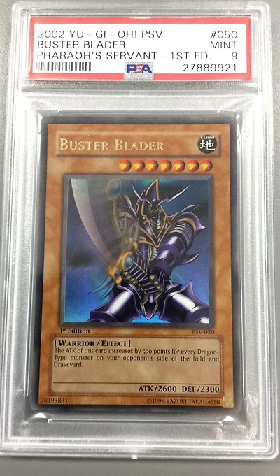 2002 Yu-gi-oh! Psv-pharaoh's Servant 050 Buster Blader 1st Edition PSA 9