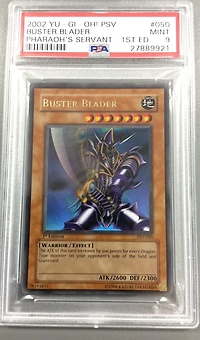 2002 Yu-gi-oh! Psv-pharaoh's Servant 050 Buster Blader 1st Edition PSA 9