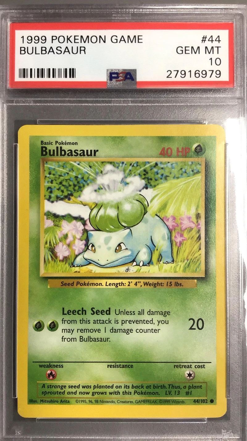 1999 Pokemon Game 44 Bulbasaur PSA