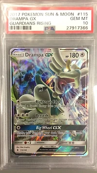 2017 Pokemon Sun & Moon Guardians Rising 115 Drampa Gx PSA