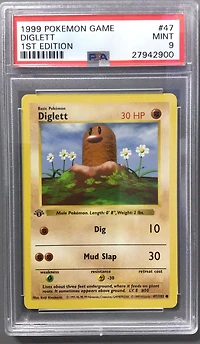 1999 Pokemon Game 47 Diglett 1st Edition PSA