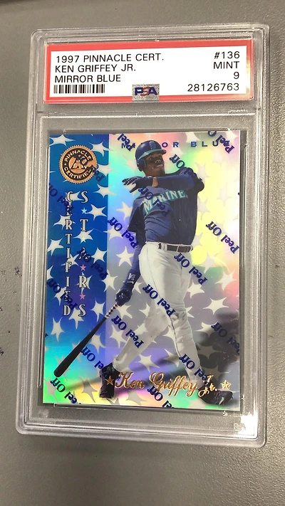 1997 Pinnacle Certified 136 Ken Griffey Jr. Mirror Blue PSA 9