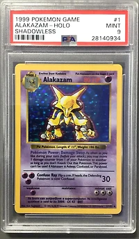 1999 Pokemon Game 1 Alakazam-holo Shadowless PSA