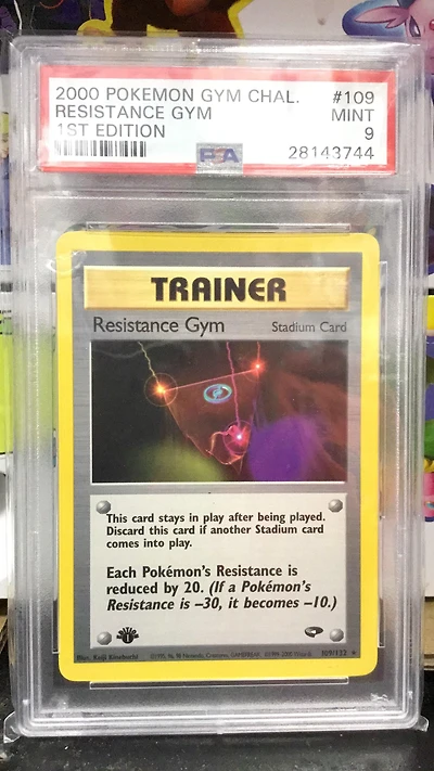 2000 Pokemon Gym Challenge 109 Resistance Gym 1st Edition PSA 9