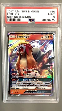 2017 Pokemon Sun & Moon Shining Legends 10 Entei Gx PSA