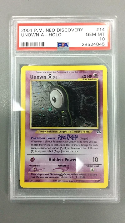 2001 Pokemon Neo Discovery 14 Unown A-holo PSA