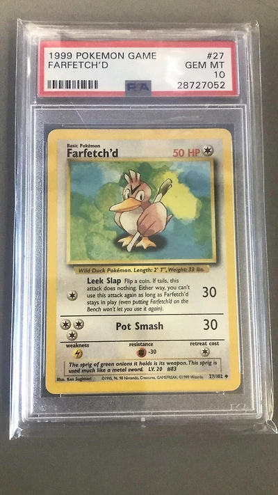 1999 Pokemon Game 27 Farfetch'd PSA