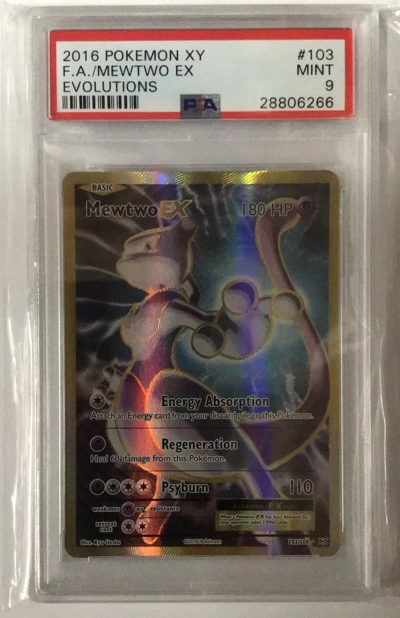 2016 Pokemon Xy Evolutions 103 Full Art/mewtwo Ex PSA
