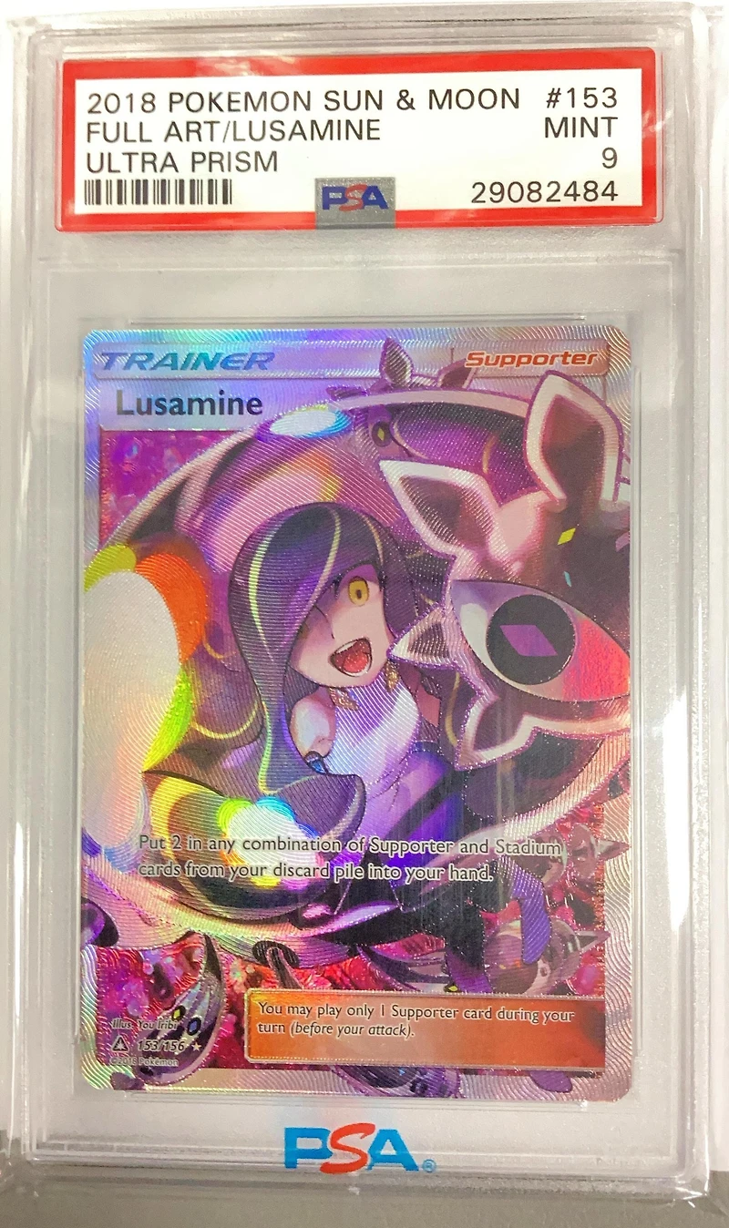 2018 Pokemon Sun & Moon Ultra Prism 153 Full Art/lusamine PSA