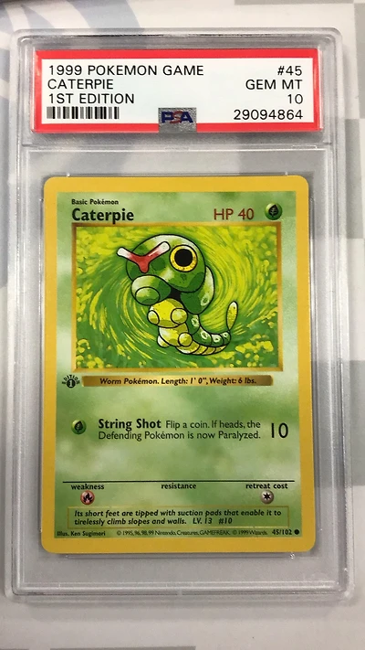 1999 Pokemon Game 45 Caterpie 1st Edition PSA