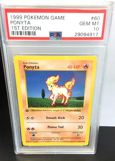 1999 Pokemon Game 60 Ponyta 1st Edition PSA
