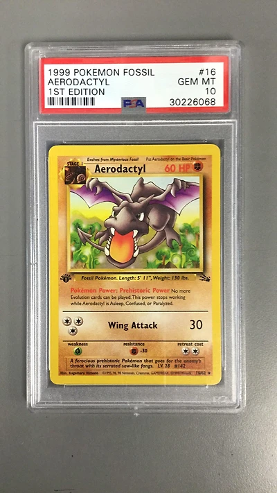 1999 Pokemon Fossil 16 Aerodactyl 1st Edition PSA