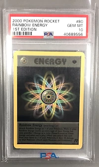 2000 Pokemon Rocket 80 Rainbow Energy 1st Edition PSA
