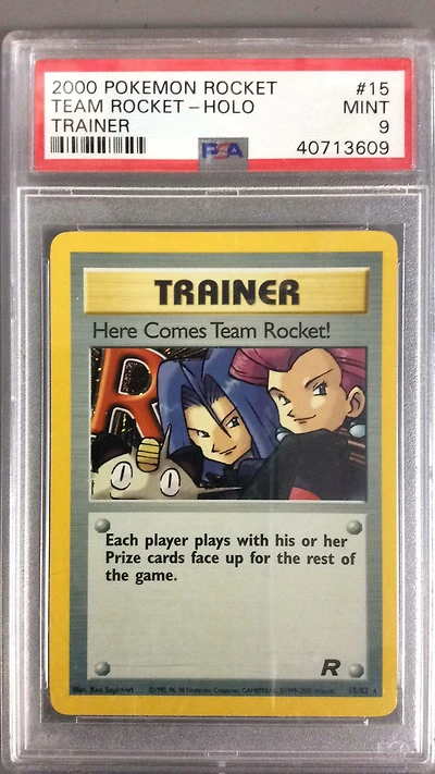 2000 Pokemon Rocket 15 Here Comes Team Rocket!-holo PSA