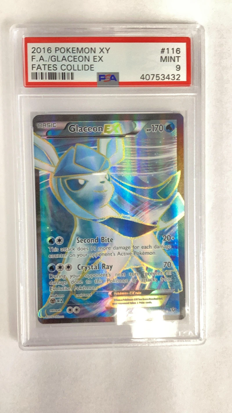 2016 Pokemon Xy Fates Collide 116 Full Art/glaceon Ex PSA