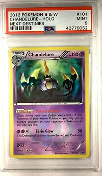 2012 Pokemon Black & White Next Destinies 101 Chandelure-holo PSA 9