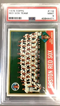 1976 Topps 118 Red Sox Team PSA 9