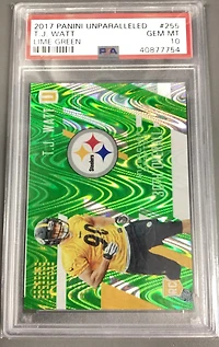 2017 Panini Unparalleled 255 T.j. Watt Lime Green PSA 10