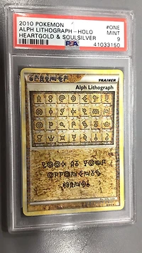 2010 Pokemon Heartgold & Soulsilver One Alph Lithograph PSA 9