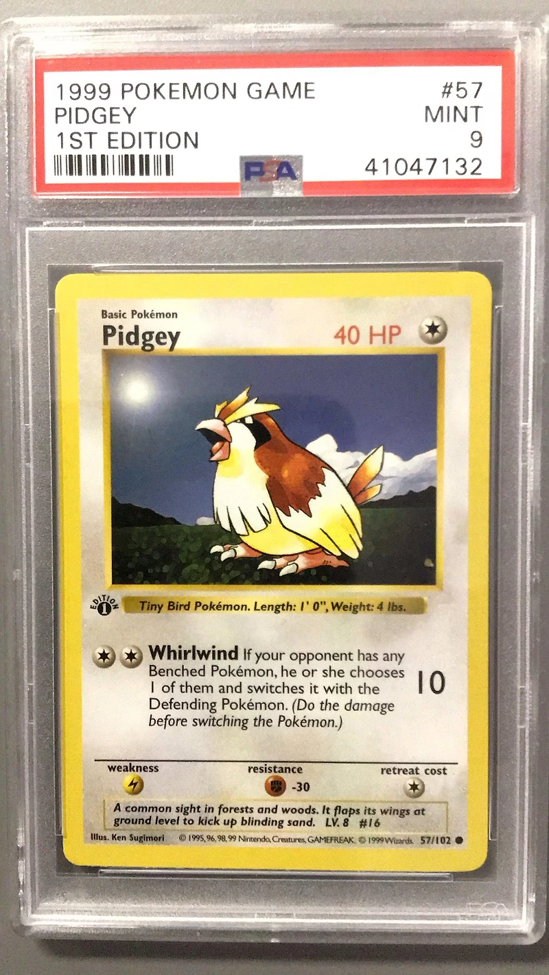 1999 Pokemon Game 57 Pidgey 1st Edition PSA