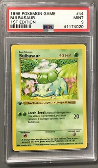 1999 Pokemon Game 44 Bulbasaur 1st Edition PSA