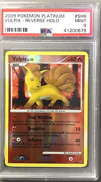2009 Pokemon Platinum Sh6 Vulpix-reverse Foil PSA 9