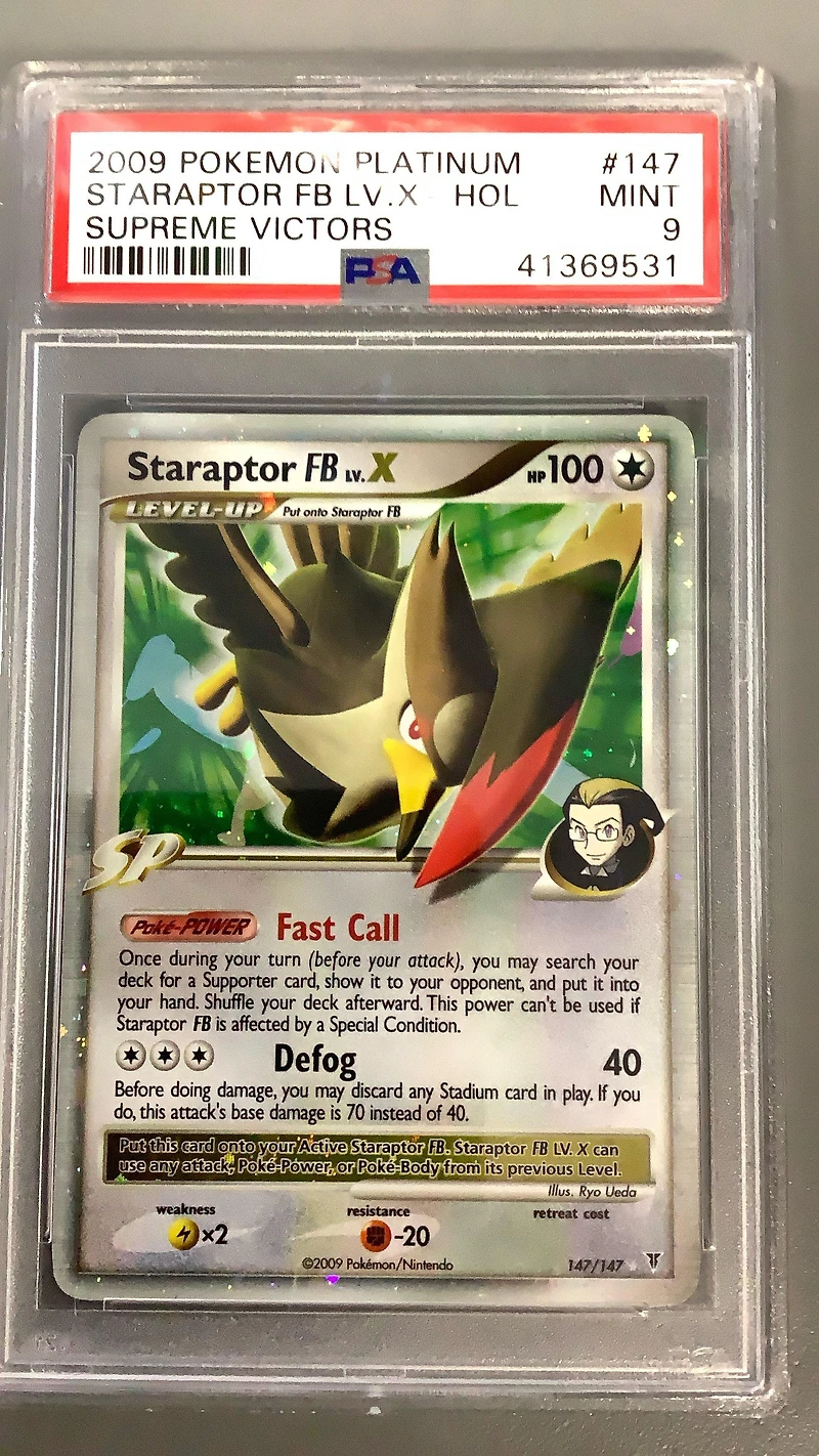2009 Pokemon Platinum Supreme Victors 147 Staraptor Fb Lv.x-holo PSA 9
